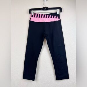 Lululemon Pink and Black Stripes Leggings Size 4